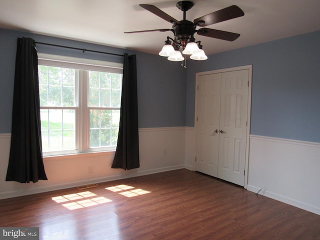 3590 Choptank Rd, Preston, MD 21655 - empty room featuring a ceiling fan, plenty of natural light, and wood finished floors