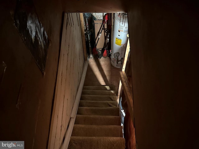 2853 W Mulberry St, Baltimore, MD 21223 - stairs with gas water heater
