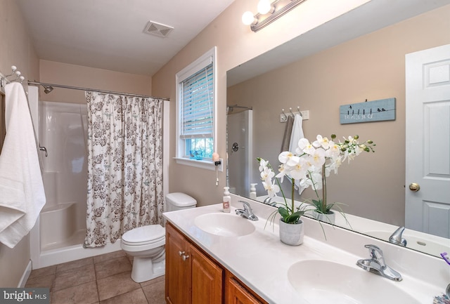 1905 Reading Blvd, Reading, PA 19609 - full bathroom with double vanity, a shower with curtain, and tile patterned floors