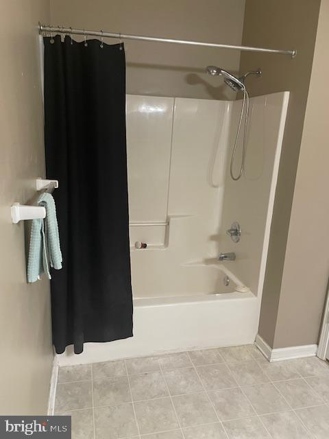 103 Raphael Ct, Williamstown, NJ 08094 - bathroom with tile patterned floors and shower / bath combination with curtain