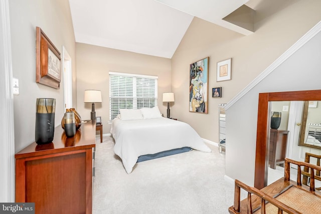 1246 Vintage Pl, Reston, VA 20194 - carpeted bedroom with baseboards and lofted ceiling