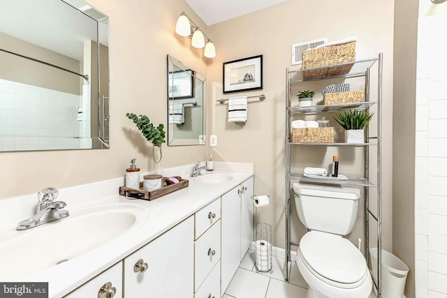 1246 Vintage Pl, Reston, VA 20194 - full bathroom featuring double vanity, tile patterned flooring, and a shower
