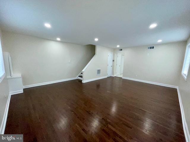 2301 Wyngate Rd, Suitland, MD 20746 - basement with wood finished floors, recessed lighting, and stairs