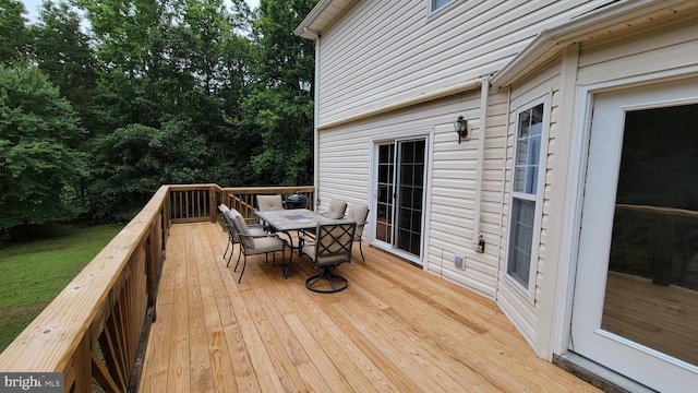 112 Pine Crest Ln, Gordonsville, VA 22942 - wooden terrace with outdoor dining area