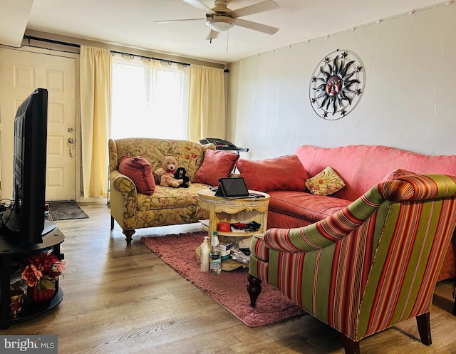 13085 Bustleton Ave Unit 612A, Philadelphia, PA 19116 - living area featuring ceiling fan and wood finished floors