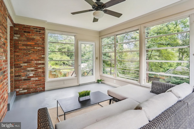 1407 Crestridge Dr, Silver Spring, MD 20910 - sunroom with ceiling fan, healthy amount of natural light, and outdoor lounge area