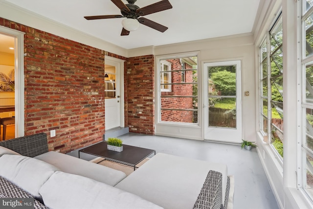 1407 Crestridge Dr, Silver Spring, MD 20910 - sunroom featuring ceiling fan and outdoor lounge area