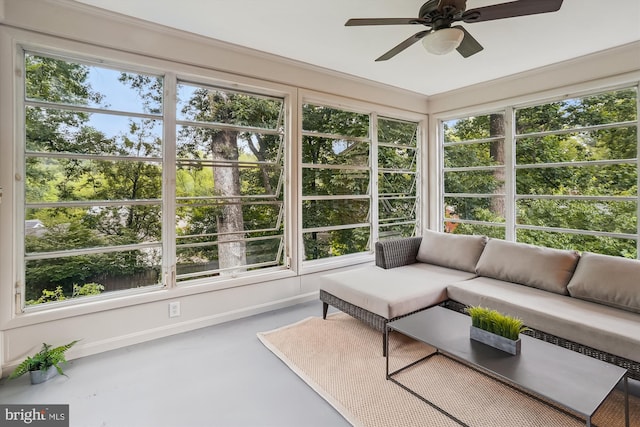 1407 Crestridge Dr, Silver Spring, MD 20910 - sunroom / solarium featuring baseboards and concrete floors