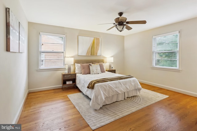 1407 Crestridge Dr, Silver Spring, MD 20910 - bedroom with light wood-style flooring and ceiling fan