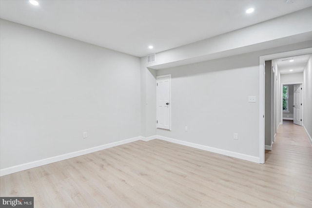 1635 Montpelier St, Baltimore, MD 21218 - unfurnished room with light wood-style flooring and recessed lighting