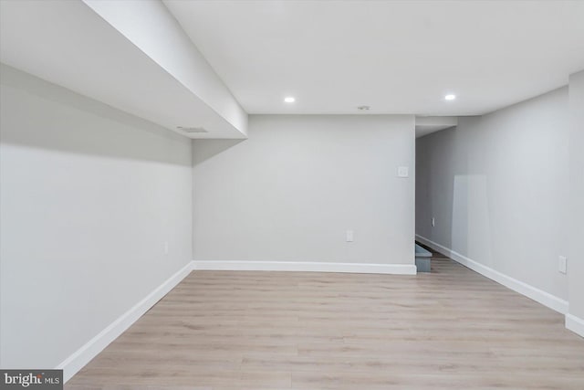 1635 Montpelier St, Baltimore, MD 21218 - finished below grade area with recessed lighting and light wood-style floors
