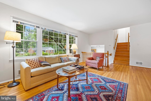 8306 Winslow Ave, Springfield, VA 22152 - living area with wood finished floors and stairs
