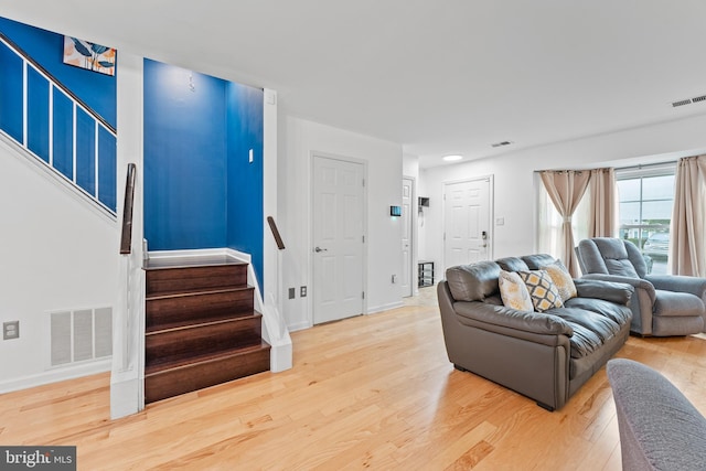 3436 Caledonia Cir, Woodbridge, VA 22192 - living room featuring stairs and wood finished floors