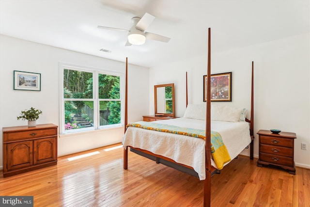 9505 Columbia Blvd, Silver Spring, MD 20910 - bedroom with light wood finished floors and ceiling fan