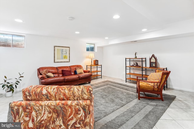 9505 Columbia Blvd, Silver Spring, MD 20910 - living area with light tile patterned floors and recessed lighting
