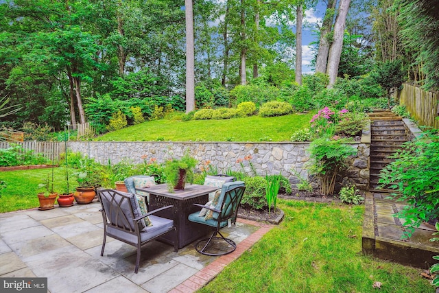 9505 Columbia Blvd, Silver Spring, MD 20910 - view of yard with a patio area, stairway, and outdoor dining area