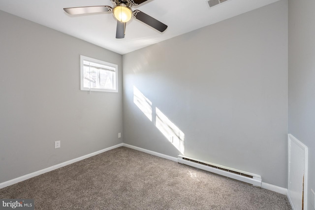 1537 Havilland Pl, Frederick, MD 21702 - carpeted spare room featuring baseboard heating and ceiling fan
