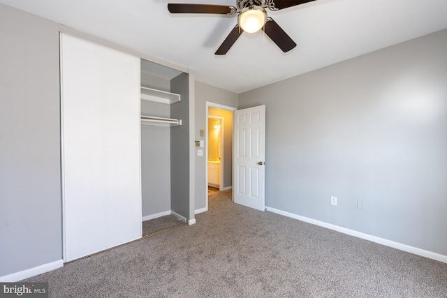 1537 Havilland Pl, Frederick, MD 21702 - unfurnished bedroom with carpet flooring, a closet, and a ceiling fan