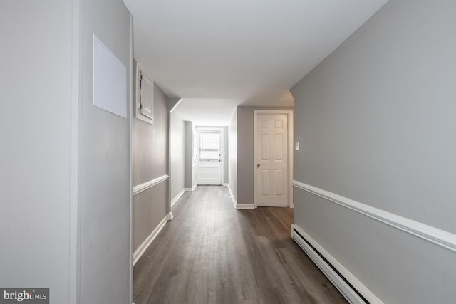 1537 Havilland Pl, Frederick, MD 21702 - corridor with dark wood-type flooring and a baseboard radiator