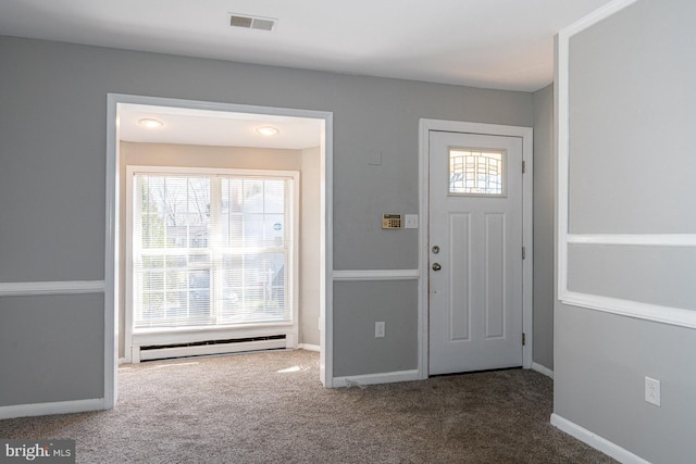 1537 Havilland Pl, Frederick, MD 21702 - carpeted foyer featuring a baseboard heating unit and baseboards