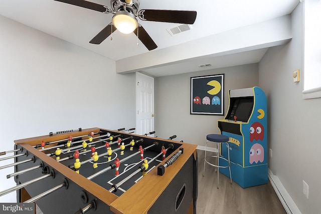 1537 Havilland Pl, Frederick, MD 21702 - rec room featuring wood finished floors and ceiling fan
