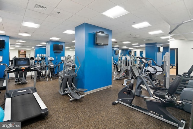 1425 Locust St Unit 5C, Philadelphia, PA 19102 - gym featuring a drop ceiling