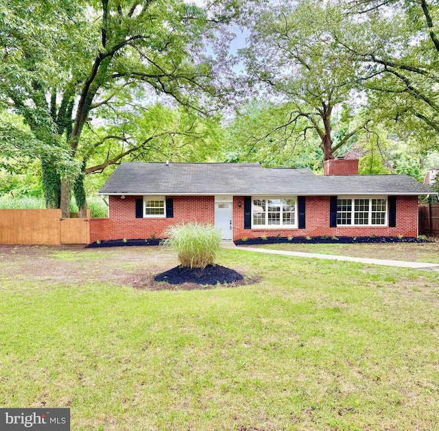 1395 Rainbow Dr, Pasadena, MD 21122 - ranch-style house with brick siding and a chimney