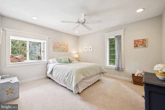 236 Carriage Hill Dr, Moorestown, NJ 08057 - bedroom with carpet flooring, recessed lighting, and ceiling fan