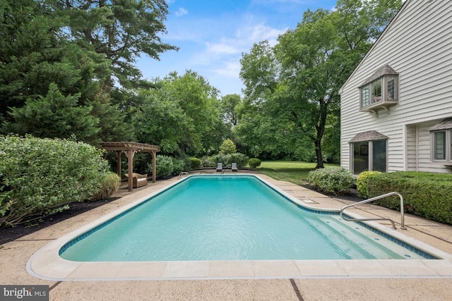 236 Carriage Hill Dr, Moorestown, NJ 08057 - swimming pool featuring a pergola and view of scattered trees