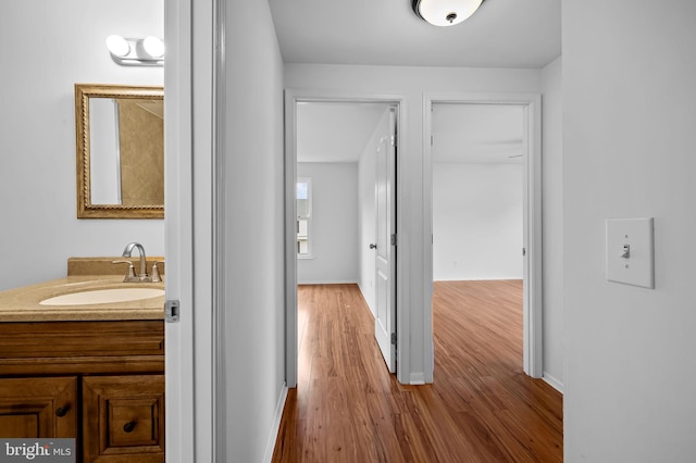 2 Brookshire Dr Unit A, Reisterstown, MD 21136 - corridor with a sink and wood finished floors