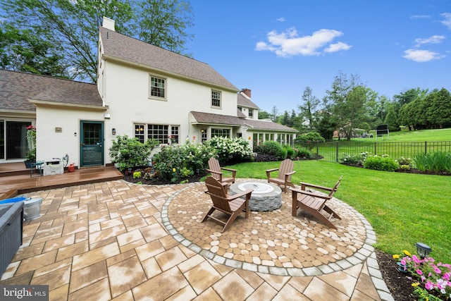 4105 Meadow Ln, Newtown Square, PA 19073 - view of patio / terrace with an outdoor fire pit and a wooden deck