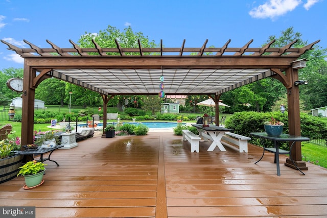 4105 Meadow Ln, Newtown Square, PA 19073 - deck featuring a pergola and an outdoor pool