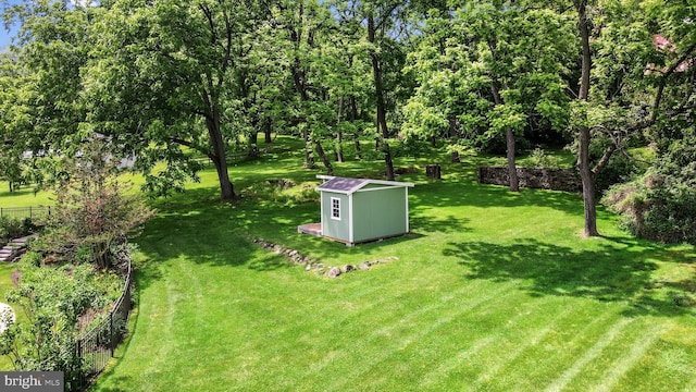 4105 Meadow Ln, Newtown Square, PA 19073 - view of grassy yard featuring a shed