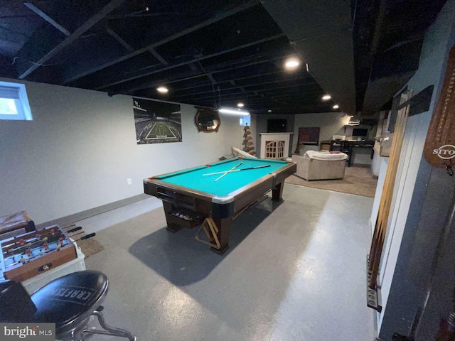 914 New Hope St, Norristown, PA 19401 - playroom featuring pool table and concrete flooring