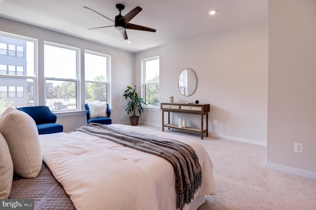 43792 Middleway Ter, Ashburn, VA 20147 - bedroom with carpet floors, a ceiling fan, and recessed lighting
