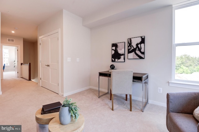 43792 Middleway Ter, Ashburn, VA 20147 - office area with light carpet, plenty of natural light, and recessed lighting