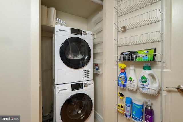 1025 1st St SE Unit 713, Washington, DC 20003 - laundry area featuring estacked washer and dryer