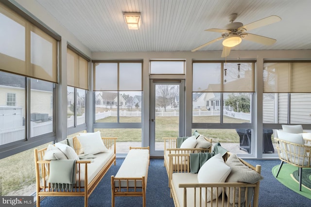 14 Doolin Ln, Rehoboth Beach, DE 19971 - sunroom / solarium featuring an outdoor living space and ceiling fan