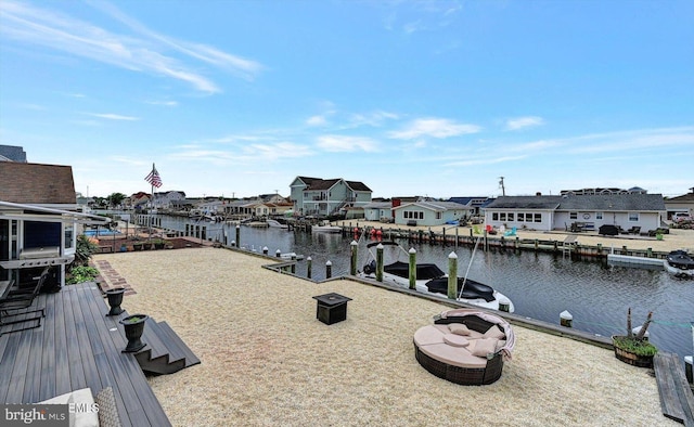 813 Forepeak Dr, Forked River, NJ 08731 - water view featuring a dock and nearby suburban area