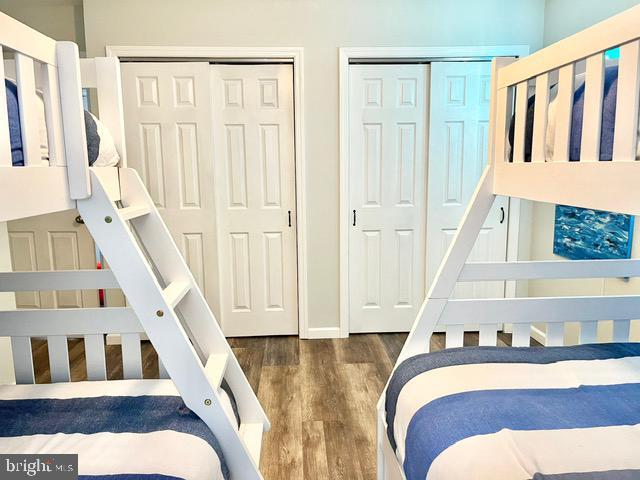813 Forepeak Dr, Forked River, NJ 08731 - bedroom with two closets and wood finished floors