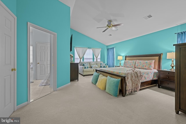 734 Wood Duck Ct, Middletown, DE 19709 - carpeted bedroom featuring lofted ceiling and a ceiling fan