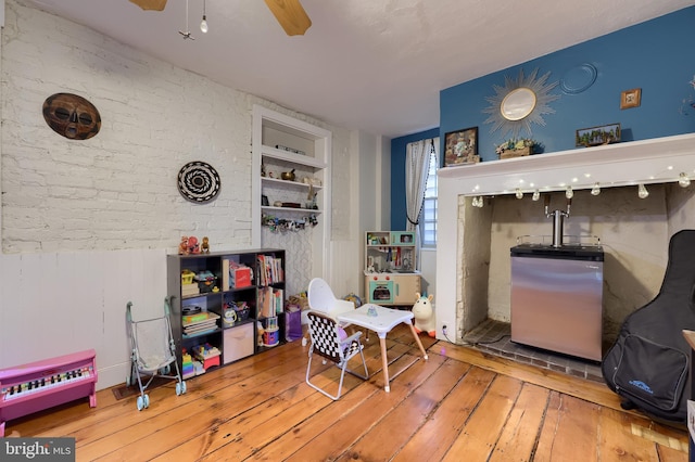 246 Marietta Ave, Mount Joy, PA 17552 - interior space with wood-type flooring, ceiling fan, and built in features