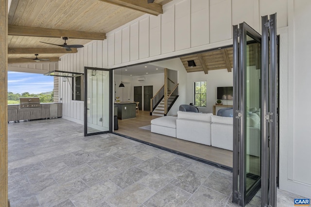 310 Goodloe Ln, Afton, VA 22920 - view of patio / terrace featuring ceiling fan, area for grilling, and an outdoor hangout area