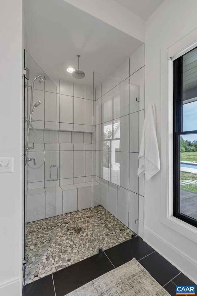 310 Goodloe Ln, Afton, VA 22920 - bathroom with tile patterned flooring and a shower stall