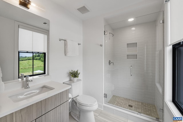 310 Goodloe Ln, Afton, VA 22920 - bathroom with vanity, a stall shower, and tile patterned flooring