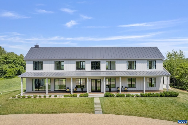 310 Goodloe Ln, Afton, VA 22920 - modern farmhouse with a standing seam roof, a metal roof, and covered porch