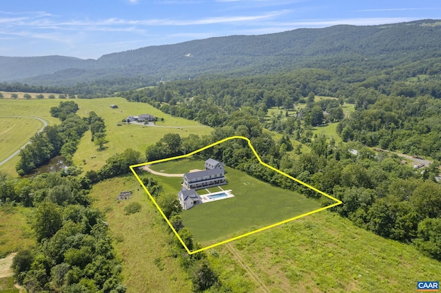 310 Goodloe Ln, Afton, VA 22920 - view of rural area with mountains and property parcel outlined
