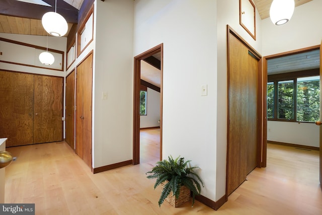 709 Springloch Rd, Silver Spring, MD 20904 - hallway featuring healthy amount of natural light, light wood-style floors, and a towering ceiling
