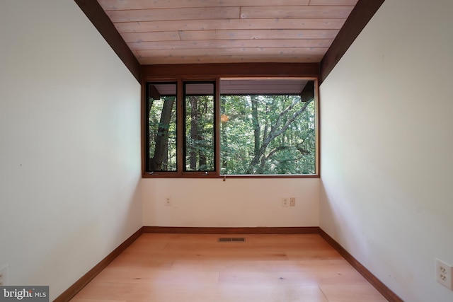 709 Springloch Rd, Silver Spring, MD 20904 - unfurnished room featuring light wood-type flooring and wooden ceiling
