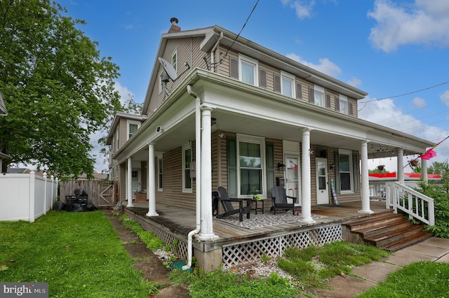305 N Market St, Elizabethtown, PA 17022 - farmhouse inspired home featuring a porch and a chimney